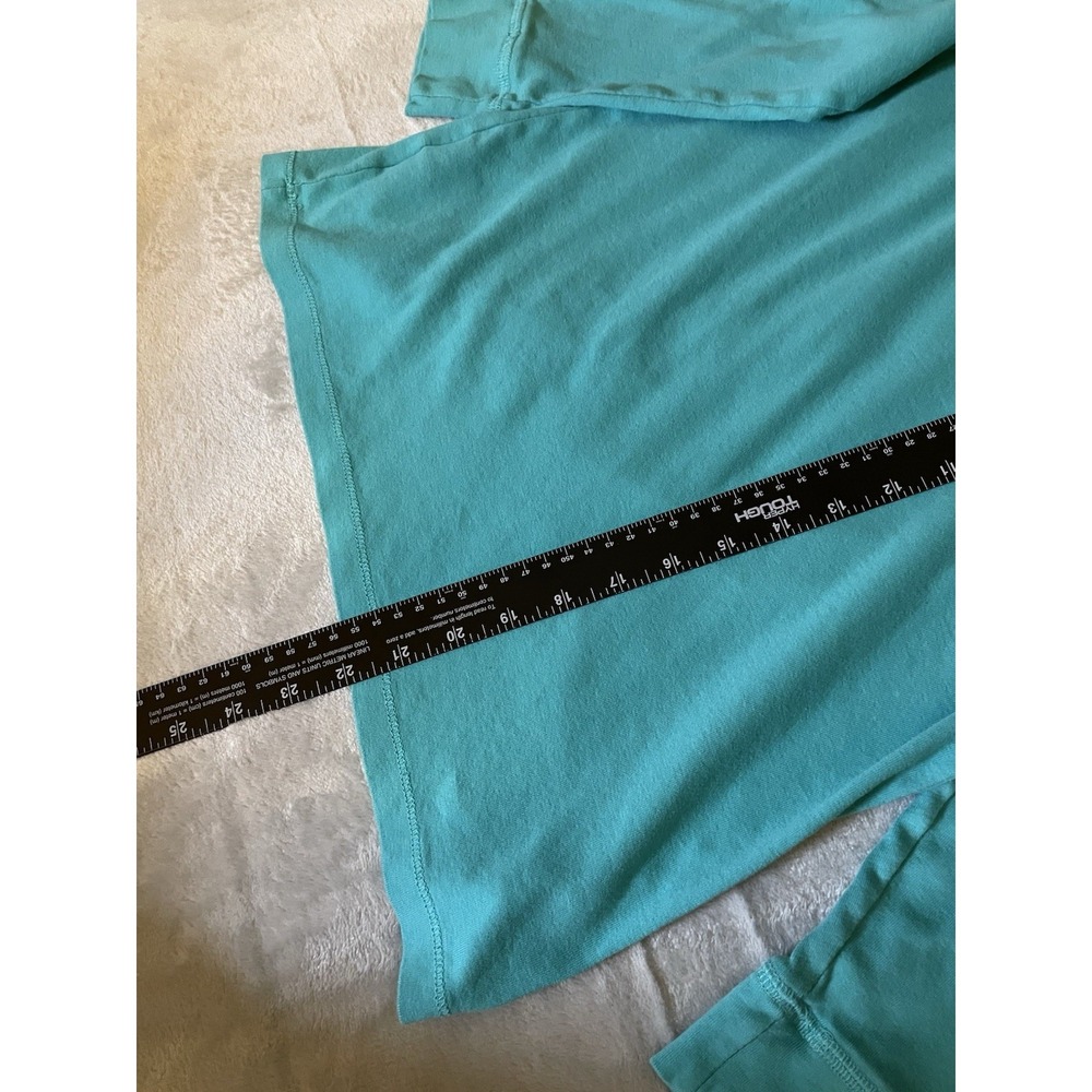 Jones New York Sport Aqua Blue 3/4 Sleeve Boat Neck Top Size Large 100% Cotton - Picture 7 of 9